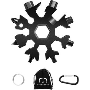 Snowflake Multitool, 2pcs Snowflake Tool Stainless Steel 18 in 1 Snowflake Multitool with Carabiner Clip, Keyring and Storage Bag for Christmas Gift Men's Present(Multicolor) in Saudi Arabia