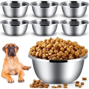 Ziliny 6 Pack 24 Cup/176 oz Extra Large Dog Bowls Bulk Stainless Steel Dog Water Bowls Heavy Duty Metal Dog Bowl Large Capacity Metal Pet Food Bowls Easy to Clean for Large and Extra Large Dogs in Kuwait