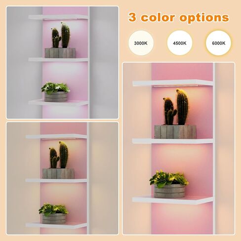 أرفف حائط من 5 طبقات من Bloddream مع ضوء LED، رف عمودي عمودي للتخزين العائم، منظم ديكور المنزل، رف طويل بتصميم برج طويل (أبيض) in Kuwait