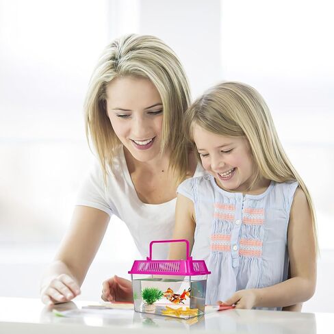 4 قطع من خزان السلاحف لحوض السمك والسلاحف والزواحف البلاستيكية مع غطاء يمنع السلحفاة من التسلق والهروب من سييو in Kuwait