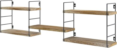 Floating Wall Shelves, Wooden partitions,Wall-Mounted Storage Rack, Various Combinations can be Adjusted, Suitable for Bedroom, Living Room, Office, or Any Other Space it Might fit (Black) in Saudi Arabia