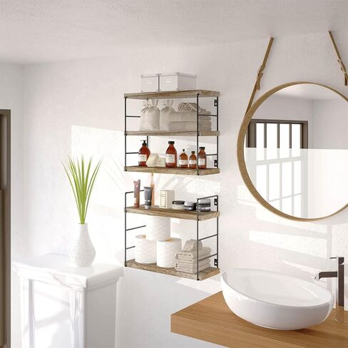 Floating Wall Shelves, Wooden partitions,Wall-Mounted Storage Rack, Various Combinations can be Adjusted, Suitable for Bedroom, Living Room, Office, or Any Other Space it Might fit (Black) in Saudi Arabia