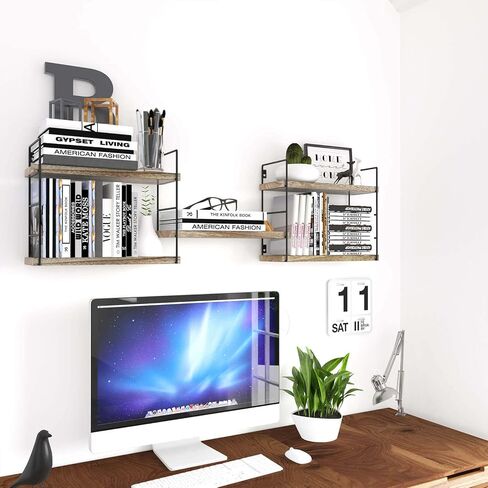 Floating Wall Shelves, Wooden partitions,Wall-Mounted Storage Rack, Various Combinations can be Adjusted, Suitable for Bedroom, Living Room, Office, or Any Other Space it Might fit (Black) in Saudi Arabia