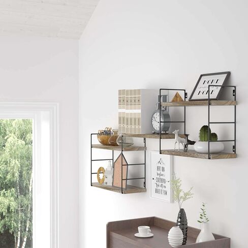 Floating Wall Shelves, Wooden partitions,Wall-Mounted Storage Rack, Various Combinations can be Adjusted, Suitable for Bedroom, Living Room, Office, or Any Other Space it Might fit (Black) in Saudi Arabia