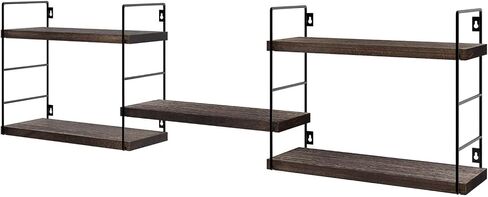 Floating Wall Shelves, Wooden partitions,Wall-Mounted Storage Rack, Various Combinations can be Adjusted, Suitable for Bedroom, Living Room, Office, or Any Other Space it Might fit (Black) in Saudi Arabia