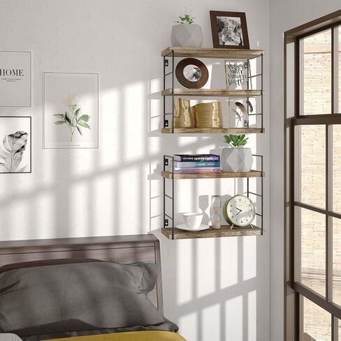Floating Wall Shelves, Wooden partitions,Wall-Mounted Storage Rack, Various Combinations can be Adjusted, Suitable for Bedroom, Living Room, Office, or Any Other Space it Might fit (Black) in Saudi Arabia