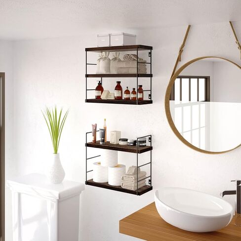 Floating Wall Shelves, Wooden partitions,Wall-Mounted Storage Rack, Various Combinations can be Adjusted, Suitable for Bedroom, Living Room, Office, or Any Other Space it Might fit (Black) in Saudi Arabia