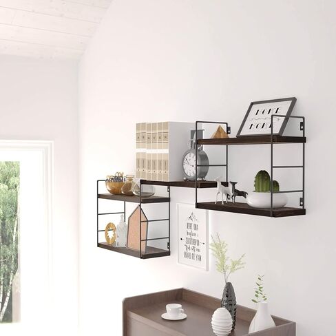 Floating Wall Shelves, Wooden partitions,Wall-Mounted Storage Rack, Various Combinations can be Adjusted, Suitable for Bedroom, Living Room, Office, or Any Other Space it Might fit (Black) in Saudi Arabia
