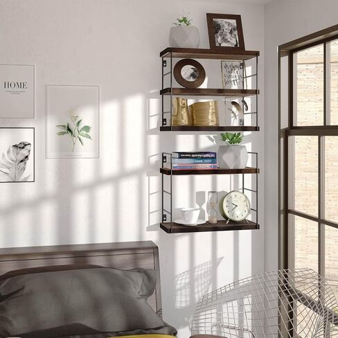 Floating Wall Shelves, Wooden partitions,Wall-Mounted Storage Rack, Various Combinations can be Adjusted, Suitable for Bedroom, Living Room, Office, or Any Other Space it Might fit (Black) in Saudi Arabia