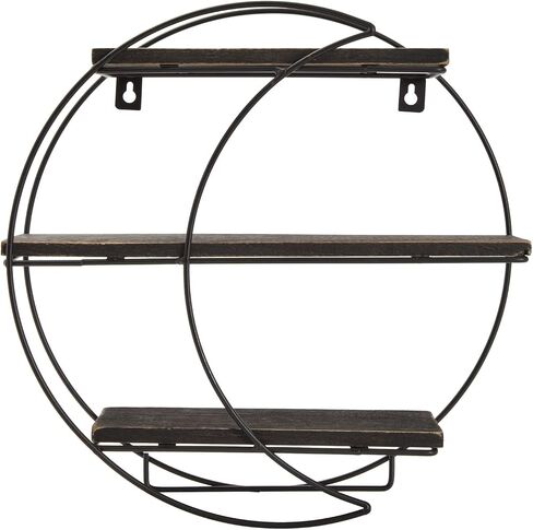Farmlyn Creek Metal Crescent Moon Shelf Wall Decor for Crystals and Essential Oils, Rustic Home Display for Plants (12 x 12 x 3 in) in Saudi Arabia