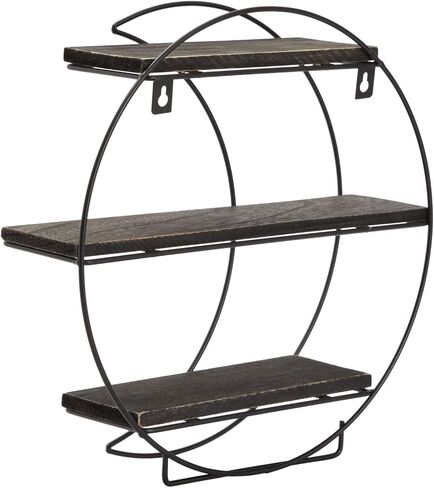 Farmlyn Creek Metal Crescent Moon Shelf Wall Decor for Crystals and Essential Oils, Rustic Home Display for Plants (12 x 12 x 3 in) in Saudi Arabia