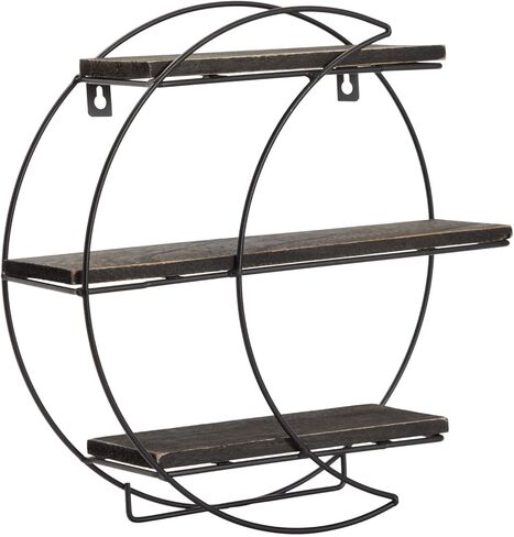 Farmlyn Creek Metal Crescent Moon Shelf Wall Decor for Crystals and Essential Oils, Rustic Home Display for Plants (12 x 12 x 3 in) in Saudi Arabia