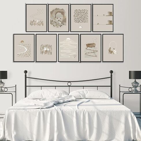 RYZQUBF 9Pcs Jesus Christian Canvas Wall Art Boho Bible Verse Posters religious wall prints Minimalist Jesus Pictures Paintings Wall Decor for Bedroom Living Room Decoration Unframed in Saudi Arabia