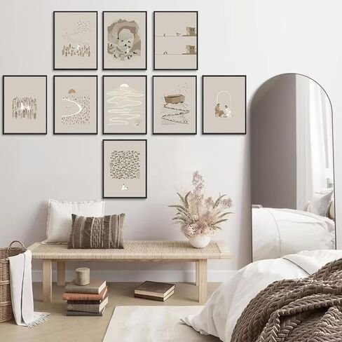 RYZQUBF 9Pcs Jesus Christian Canvas Wall Art Boho Bible Verse Posters religious wall prints Minimalist Jesus Pictures Paintings Wall Decor for Bedroom Living Room Decoration Unframed in Saudi Arabia