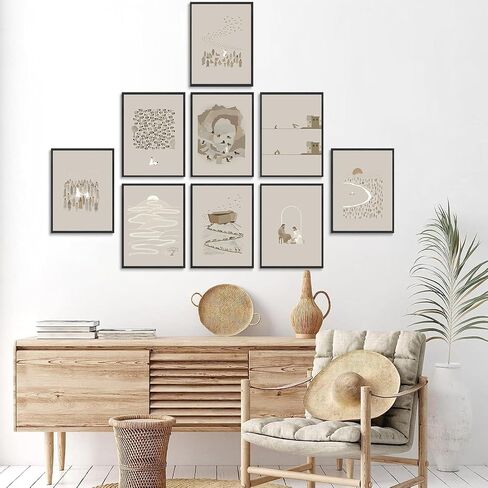 RYZQUBF 9Pcs Jesus Christian Canvas Wall Art Boho Bible Verse Posters religious wall prints Minimalist Jesus Pictures Paintings Wall Decor for Bedroom Living Room Decoration Unframed in Saudi Arabia