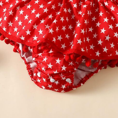 Magic Park Infant 4th of July Romper Dress Baby Girl Independence Day Outfit Toddler Patriotic Clothes America Flag Clothing in Saudi Arabia