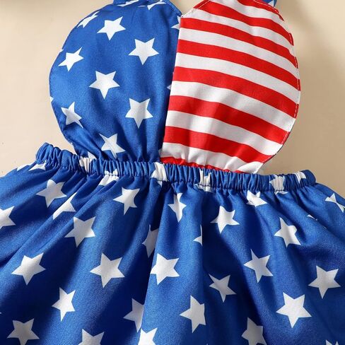 Magic Park Infant 4th of July Romper Dress Baby Girl Independence Day Outfit Toddler Patriotic Clothes America Flag Clothing in Saudi Arabia