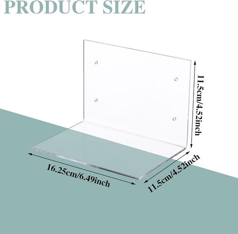 Tenceur 6 Pcs Invisible Floating Bookshelf for Wall, Heavy Duty Wall Mounted Book Organizer Acrylic Floating Shelves Holder for Books Storage Bedroom Living Room Home Office (Clear) in Saudi Arabia