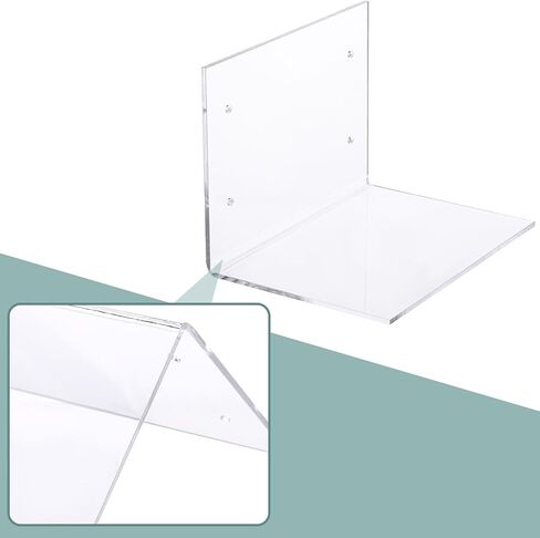 Tenceur 6 Pcs Invisible Floating Bookshelf for Wall, Heavy Duty Wall Mounted Book Organizer Acrylic Floating Shelves Holder for Books Storage Bedroom Living Room Home Office (Clear) in Saudi Arabia