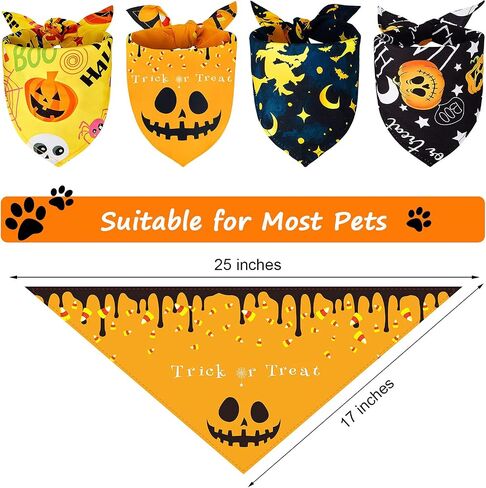 8 Pieces Halloween Dog Bandanas Pumpkin Bat Pet Scarf Dog Triangle Dog Scarf Adjustable Dog Bib Dog Scarf for Halloween Holiday Costume (Spider Style) in Saudi Arabia