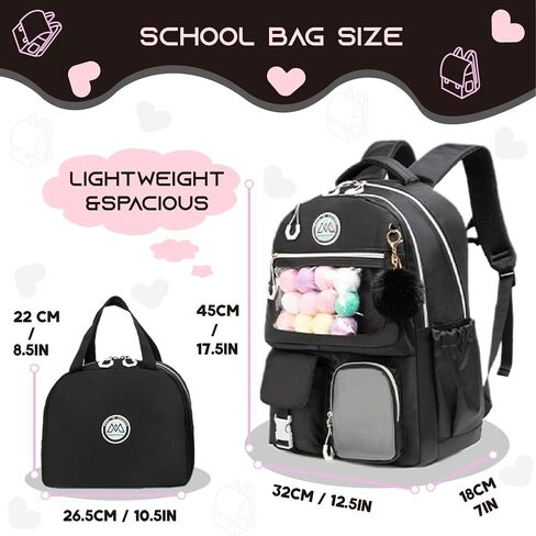 ZBAOGTW Cute Backpack for Girls Aesthetic Backpack School Backpack for Girls Backpack with Lunch Box Back to School Supplies in Saudi Arabia