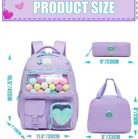 ZBAOGTW Cute Backpack for Girls Aesthetic Backpack School Backpack for Girls Backpack with Lunch Box Back to School Supplies in Saudi Arabia