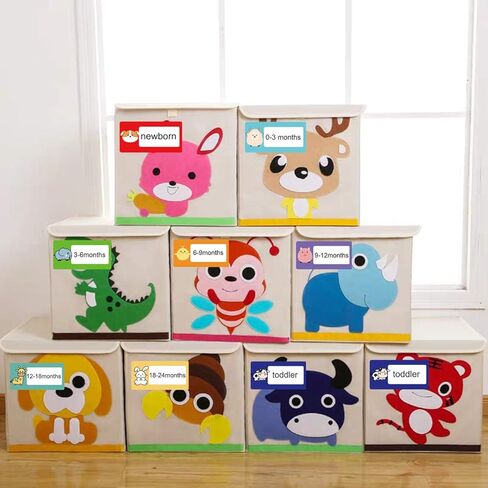 Nursery Clothes Drawer Labels 2X4 inch Color Cute Animal Pattern Dresser Stickers 8 Design Baby Bin Organization Labels for Boys,Girls Drawers,Closet Items in Saudi Arabia