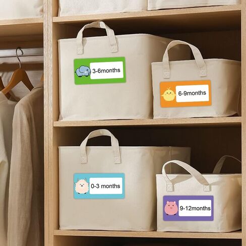 Nursery Clothes Drawer Labels 2X4 inch Color Cute Animal Pattern Dresser Stickers 8 Design Baby Bin Organization Labels for Boys,Girls Drawers,Closet Items in Saudi Arabia
