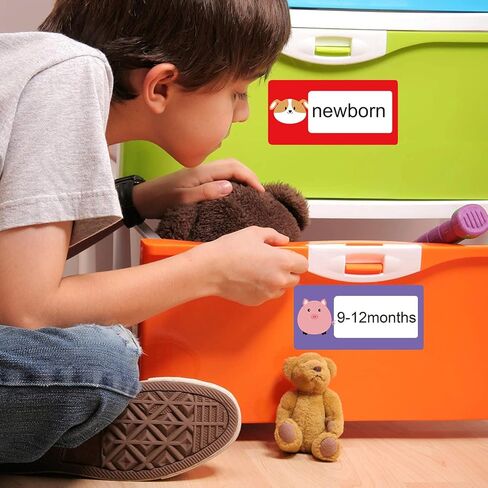 Nursery Clothes Drawer Labels 2X4 inch Color Cute Animal Pattern Dresser Stickers 8 Design Baby Bin Organization Labels for Boys,Girls Drawers,Closet Items in Saudi Arabia