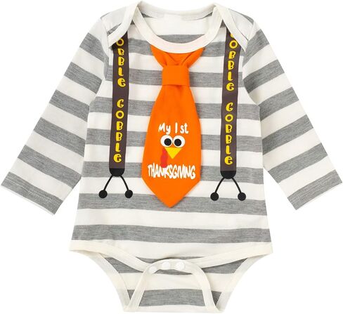 My First Thanksgiving Baby Boy Girl Turkey Outfit Long Sleeve Clothes in Saudi Arabia
