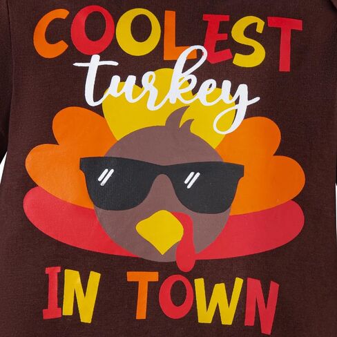 My First Thanksgiving Baby Boy Girl Turkey Outfit Long Sleeve Clothes in Saudi Arabia