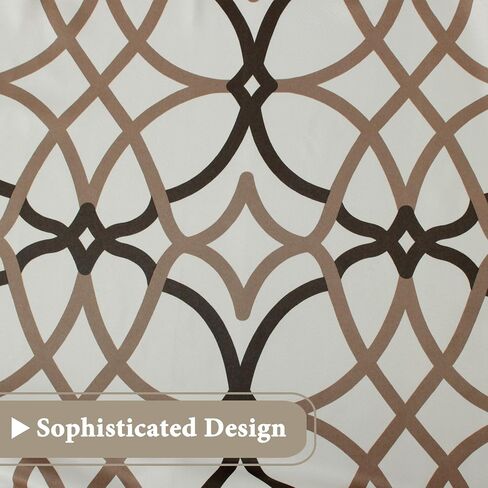 H.VERSAILTEX Blackout Curtain Valances for Kitchen/Bathroom - Thermal Insulated Window Valances for Living Room/Bedroom Rod Pocket Short Curtain 1 Panel, 52x18 inch, Geo in Taupe and Brown in Saudi Arabia