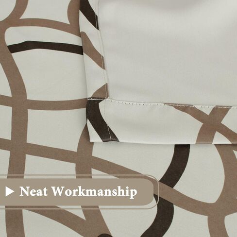 H.VERSAILTEX Blackout Curtain Valances for Kitchen/Bathroom - Thermal Insulated Window Valances for Living Room/Bedroom Rod Pocket Short Curtain 1 Panel, 52x18 inch, Geo in Taupe and Brown in Saudi Arabia