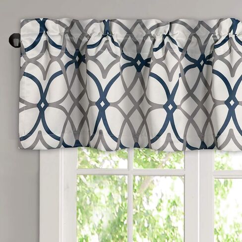 H.VERSAILTEX Blackout Curtain Valances for Kitchen/Bathroom - Thermal Insulated Window Valances for Living Room/Bedroom Rod Pocket Short Curtain 1 Panel, 52x18 inch, Geo in Taupe and Brown in Saudi Arabia