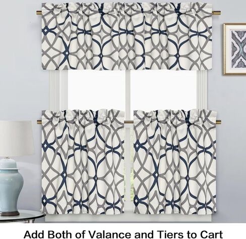 H.VERSAILTEX Blackout Curtain Valances for Kitchen/Bathroom - Thermal Insulated Window Valances for Living Room/Bedroom Rod Pocket Short Curtain 1 Panel, 52x18 inch, Geo in Taupe and Brown in Saudi Arabia