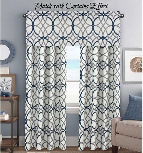 H.VERSAILTEX Blackout Curtain Valances for Kitchen/Bathroom - Thermal Insulated Window Valances for Living Room/Bedroom Rod Pocket Short Curtain 1 Panel, 52x18 inch, Geo in Taupe and Brown in Saudi Arabia