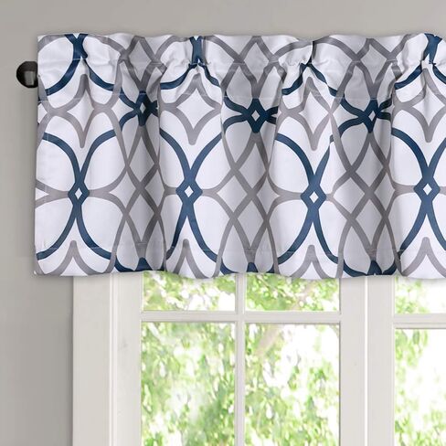 H.VERSAILTEX Blackout Curtain Valances for Kitchen/Bathroom - Thermal Insulated Window Valances for Living Room/Bedroom Rod Pocket Short Curtain 1 Panel, 52x18 inch, Geo in Taupe and Brown in Saudi Arabia