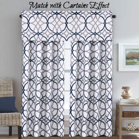 H.VERSAILTEX Blackout Curtain Valances for Kitchen/Bathroom - Thermal Insulated Window Valances for Living Room/Bedroom Rod Pocket Short Curtain 1 Panel, 52x18 inch, Geo in Taupe and Brown in Saudi Arabia