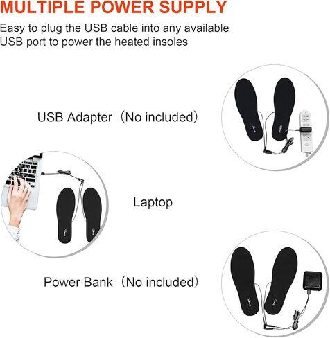 د. وورم نعال التدفئة الحراري بالطاقة الكهربائية USB للرجال والنساء أحذية الشتاء أحذية رياضية لصيد الأسماك والمشي لمسافات طويلة والتخييم in Kuwait