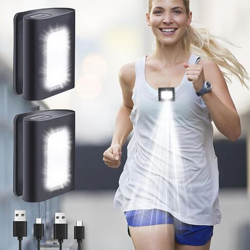Running Light, 4Pack Reflective Running Gear for Runners, USB Rechargeable LED Light, Clip on Running Lights with Runners and Joggers for Camping, Hiking, Running, Outdoor Adventure in Kuwait