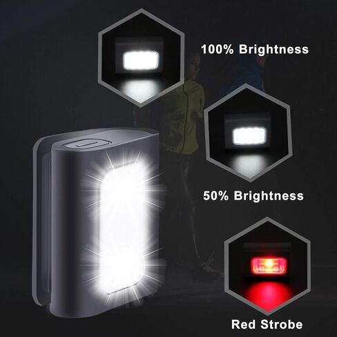 Running Light, 4Pack Reflective Running Gear for Runners, USB Rechargeable LED Light, Clip on Running Lights with Runners and Joggers for Camping, Hiking, Running, Outdoor Adventure in Kuwait