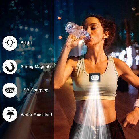 Running Light, 4Pack Reflective Running Gear for Runners, USB Rechargeable LED Light, Clip on Running Lights with Runners and Joggers for Camping, Hiking, Running, Outdoor Adventure in Kuwait