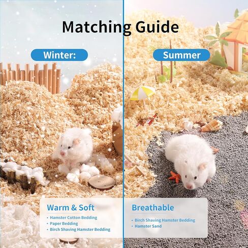BUCATSTATE Hamster Cork Bedding & Litter Natural Granule 3L Low in Dust & Odor Control for Dwarf Hamster Gerbils Mices and Small Animals (4-8mm) in Kuwait