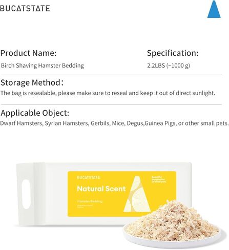 BUCATSTATE Hamster Cork Bedding & Litter Natural Granule 3L Low in Dust & Odor Control for Dwarf Hamster Gerbils Mices and Small Animals (4-8mm) in Kuwait