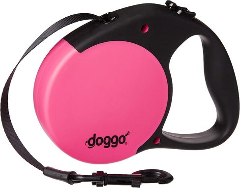 doggo Everyday Retractable Dog Leash, 16' Long Belt, Medium for Dogs Up to 65 lbs, Blue with Black Soft Grip Handle in Saudi Arabia