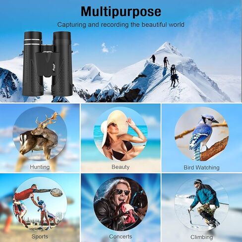 مناظير Allkeys 16X50 للبالغين والأطفال، مناظير احترافية عالية الدقة مع رؤية ليلية منخفضة الإضاءة، مناظير مقاومة للماء بعرض كبير 23 مم لمشاهدة الطيور والصيد والرياضات الخارجية والحفلات الموسيقية in Kuwait