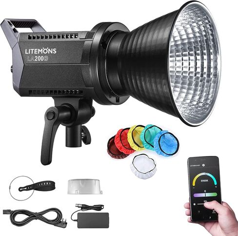 Godox LA200D/200Bi، ضوء نهاري/ثنائي اللون، ضوء فيديو CRI 96+، TLCI 97+ FX تأثيرات، يدعم تطبيق Godox Light من أجل يوتيبور، الشرائط المباشرة، صانعي الفيديو، المنتجين التجاريين (LA200D) in Saudi Arabia