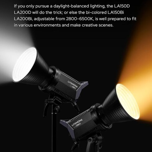 Godox LA200D/200Bi، ضوء نهاري/ثنائي اللون، ضوء فيديو CRI 96+، TLCI 97+ FX تأثيرات، يدعم تطبيق Godox Light من أجل يوتيبور، الشرائط المباشرة، صانعي الفيديو، المنتجين التجاريين (LA200D) in Saudi Arabia