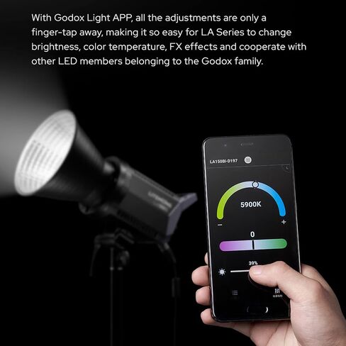 Godox LA200D/200Bi، ضوء نهاري/ثنائي اللون، ضوء فيديو CRI 96+، TLCI 97+ FX تأثيرات، يدعم تطبيق Godox Light من أجل يوتيبور، الشرائط المباشرة، صانعي الفيديو، المنتجين التجاريين (LA200D) in Saudi Arabia