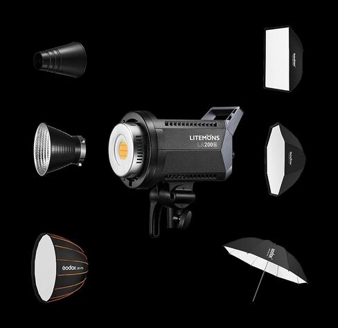 Godox LA200D/200Bi، ضوء نهاري/ثنائي اللون، ضوء فيديو CRI 96+، TLCI 97+ FX تأثيرات، يدعم تطبيق Godox Light من أجل يوتيبور، الشرائط المباشرة، صانعي الفيديو، المنتجين التجاريين (LA200D) in Saudi Arabia